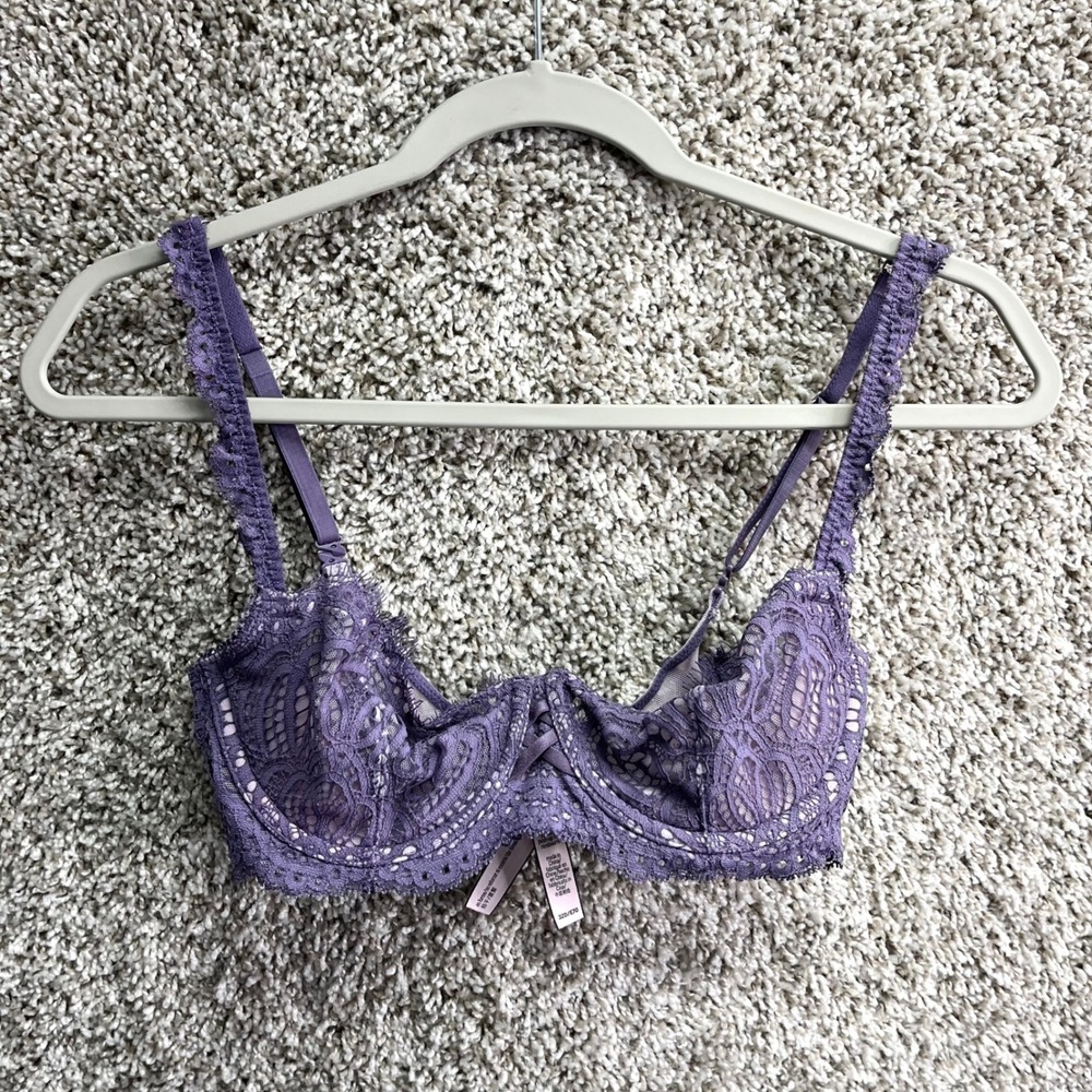 Victoria's Secret‎ Bra Women's 32D Dream Angels Purple Lace Push-Up